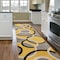 World Rug Gallery Contemporary Abstract Circles Runner Rug 2'x10' Yellow 368YELLOW2X10 - alternate 1